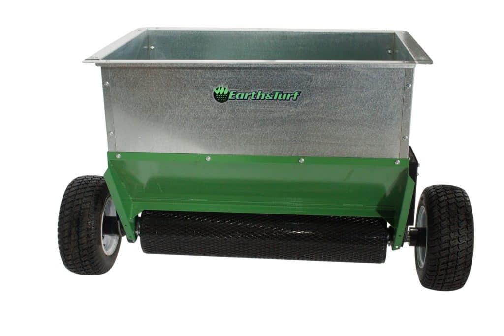 tow behind drop spreaders by earth and turf